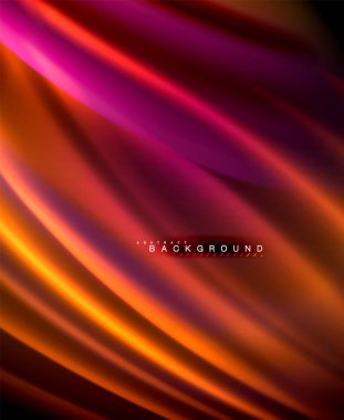 Neon parlayan dalga, sihirli enerji ve ışık arka plan. Vektör duvar kağıdı şablonu