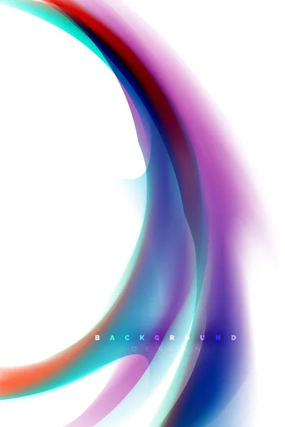 ホログラフィック液色カラフルな液体混合色運動概念の流れ — ストックベクタ