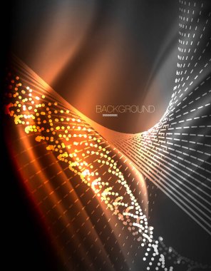 Yumuşak ışık efekti, parlak parlak neon koyu arka plan üzerinde düz çizgiler. Enerji Teknoloji fikir