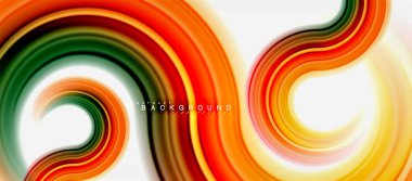 Gökkuşağı sıvı renkli arka plan - girdap ve daireler, bükülmüş sıvı renkler, renkli mermer veya plastik dalgalı doku zemin, çok renkli şablonu için iş veya teknoloji