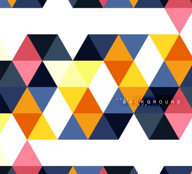 Çok renkli üçgenler arka plan, mozaik kavramı döşer.