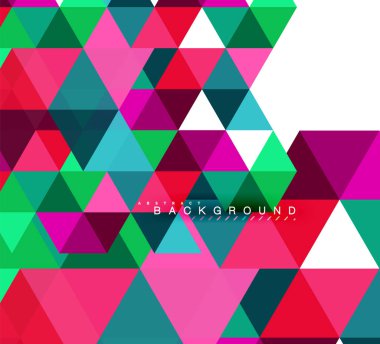 Çok renkli üçgenler arka plan, mozaik kavramı döşer.