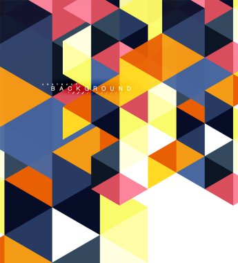 Çok renkli üçgenler arka plan, mozaik kavramı döşer.