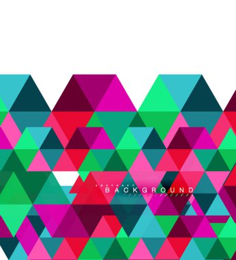Çok renkli üçgenler arka plan, mozaik kavramı döşer.
