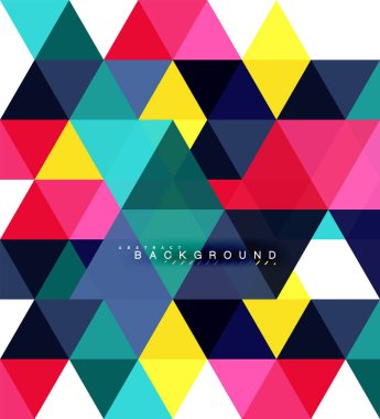 Çok renkli üçgenler arka plan, mozaik kavramı döşer.