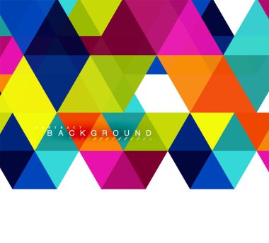Çok renkli üçgenler arka plan, mozaik kavramı döşer.