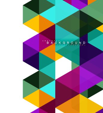 Çok renkli üçgenler arka plan, mozaik kavramı döşer.