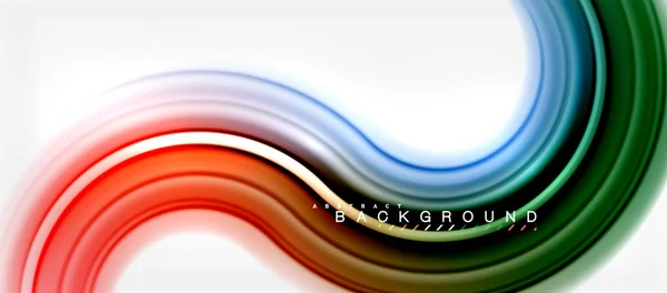 Веселка кольорова лінія абстрактний фон - вихор і кола, скручений дизайн рідких кольорів, барвистий мармуровий або пластиковий хвилястий фон текстури, різнокольоровий шаблон для бізнесу або технології — стоковий вектор
