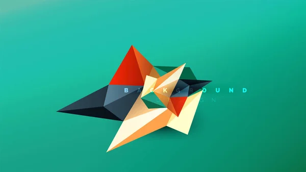 Fundo abstrato - composição de forma estilo origami geométrico, conceito de design poli baixo triangular. Ilustração minimalista na moda colorida — Vetor de Stock