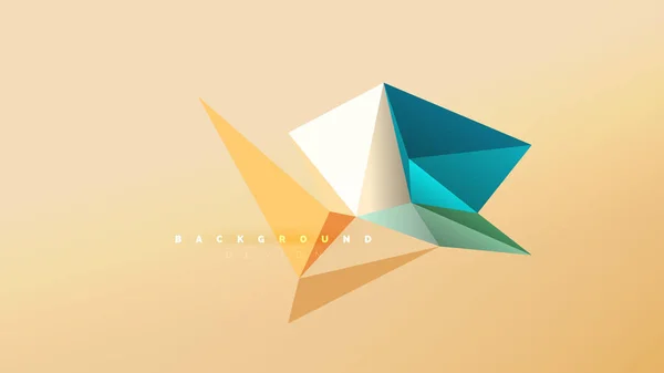 Abstrakt bakgrund - geometriska origami stil formen sammansättning, triangulära låg poly designkoncept. Färgglada trendig minimalistisk illustration — Stock vektor