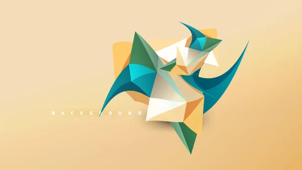 Fondo abstracto: composición geométrica de la forma del estilo de origami, concepto triangular de diseño de poli bajo. Colorida ilustración minimalista de moda — Vector de stock