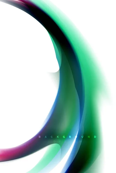 Holographic fluid colors flow, colorful liquid mixing colours motion concept — Stock Vector