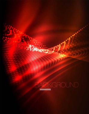 Yumuşak ışık efekti, parlak parlak neon koyu arka plan üzerinde düz çizgiler. Enerji Teknoloji fikir