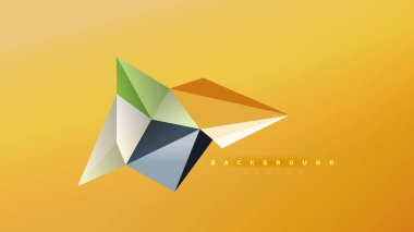 Arka plan - geometrik origami stil şekil kompozisyon, üçgen düşük poli tasarım konsepti. Renkli şık minimalist resimde