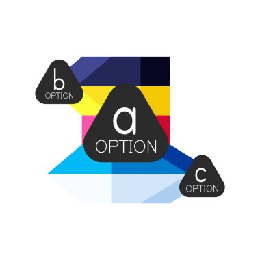 Soyut renkli geometrik seçeneği infographics tasarım şablonu örnek abc seçenekleri ile. Arka plan iş sunu veya bilgi afiş için