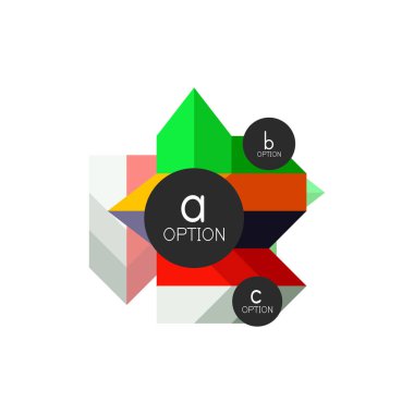 Soyut renkli geometrik seçeneği infographics tasarım şablonu örnek abc seçenekleri ile. Arka plan iş sunu veya bilgi afiş için