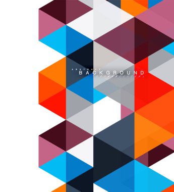 Çok renkli üçgenler arka plan, mozaik kavramı döşer.