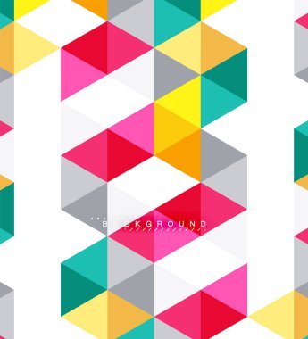 Çok renkli üçgenler arka plan, mozaik kavramı döşer.