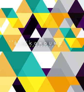 Çok renkli üçgenler arka plan, mozaik kavramı döşer.