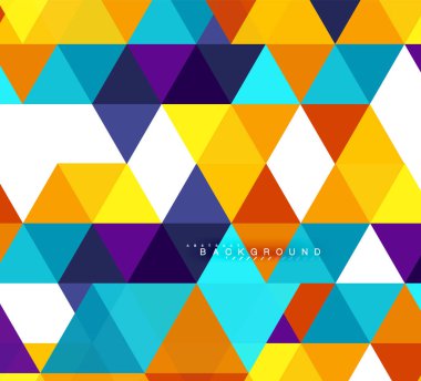 Çok renkli üçgenler arka plan, mozaik kavramı döşer.