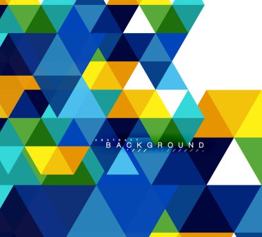 Çok renkli üçgenler arka plan, mozaik kavramı döşer.