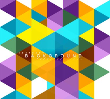 Çok renkli üçgenler arka plan, mozaik kavramı döşer.