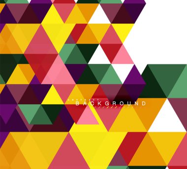 Çok renkli üçgenler arka plan, mozaik kavramı döşer.