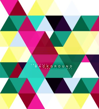 Çok renkli üçgenler arka plan, mozaik kavramı döşer.