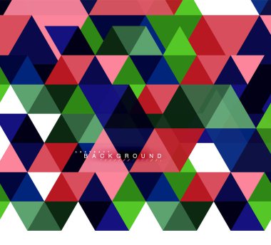 Çok renkli üçgenler arka plan, mozaik kavramı döşer.
