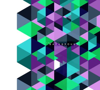 Çok renkli üçgenler arka plan, mozaik kavramı döşer.