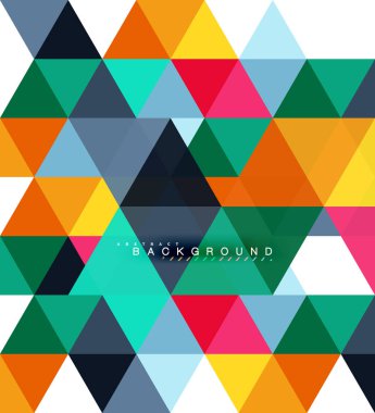 Çok renkli üçgenler arka plan, mozaik kavramı döşer.