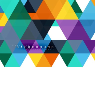 Çok renkli üçgenler arka plan, mozaik kavramı döşer.