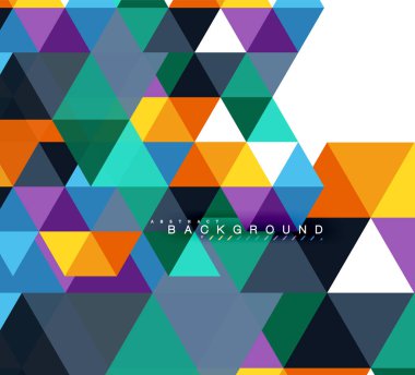 Çok renkli üçgenler arka plan, mozaik kavramı döşer.