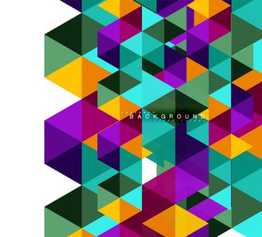 Çok renkli üçgenler arka plan, mozaik kavramı döşer.