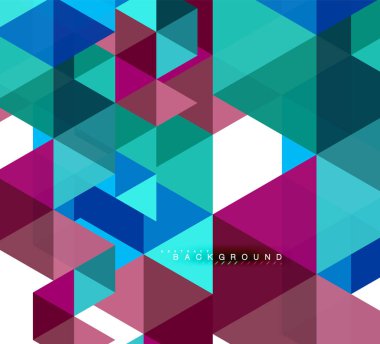 Çok renkli üçgenler arka plan, mozaik kavramı döşer.