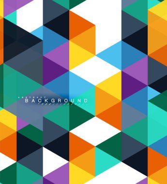 Çok renkli üçgenler arka plan, mozaik kavramı döşer.