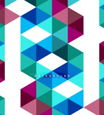 Çok renkli üçgenler arka plan, mozaik kavramı döşer.