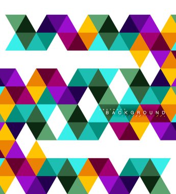 Çok renkli üçgenler arka plan, mozaik kavramı döşer.