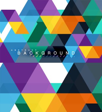 Çok renkli üçgenler arka plan, mozaik kavramı döşer.