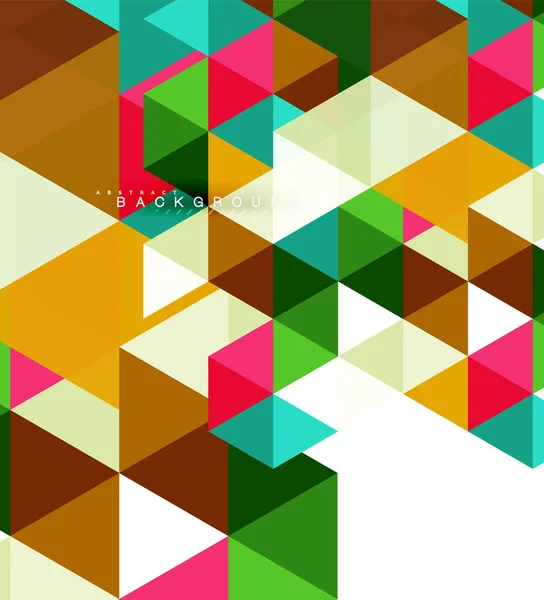 Triangles multicolores fond abstrait, concept de carreaux de mosaïque — Image vectorielle