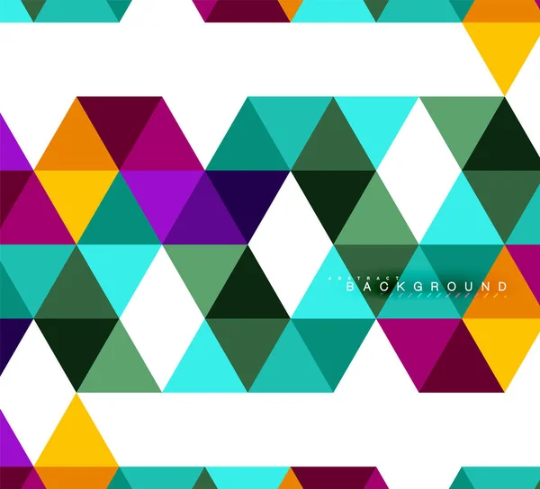 Multicolor triángulos fondo abstracto, azulejos de mosaico concepto — Archivo Imágenes Vectoriales
