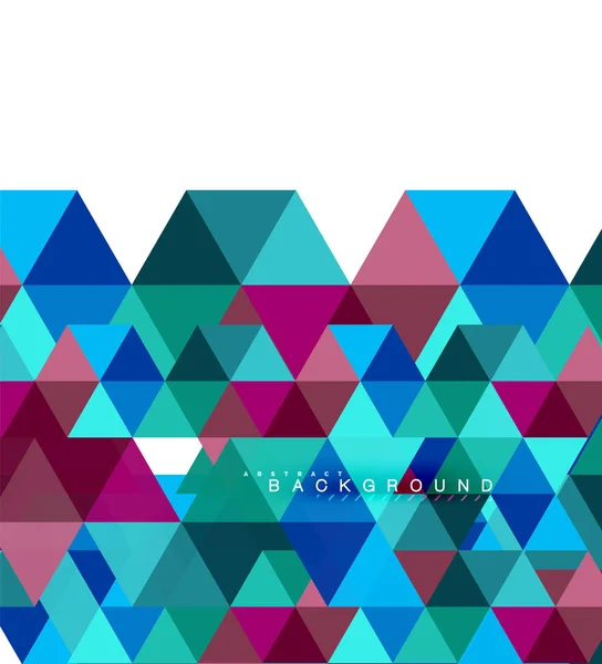 Multicolor triángulos fondo abstracto, azulejos de mosaico concepto — Vector de stock