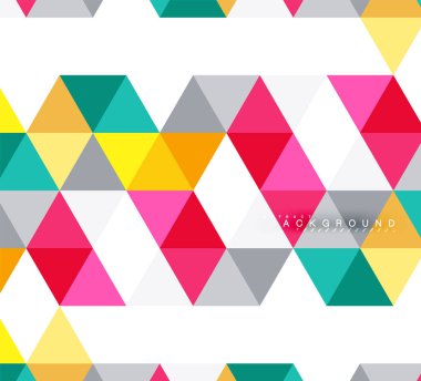 Çok renkli üçgenler arka plan, mozaik kavramı döşer.