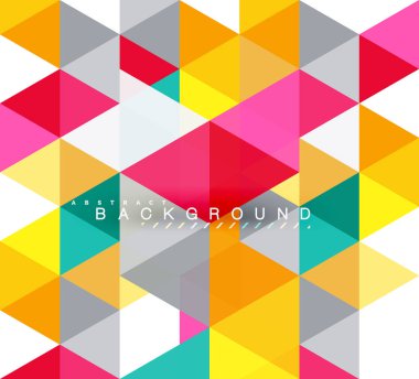 Çok renkli üçgenler arka plan, mozaik kavramı döşer.