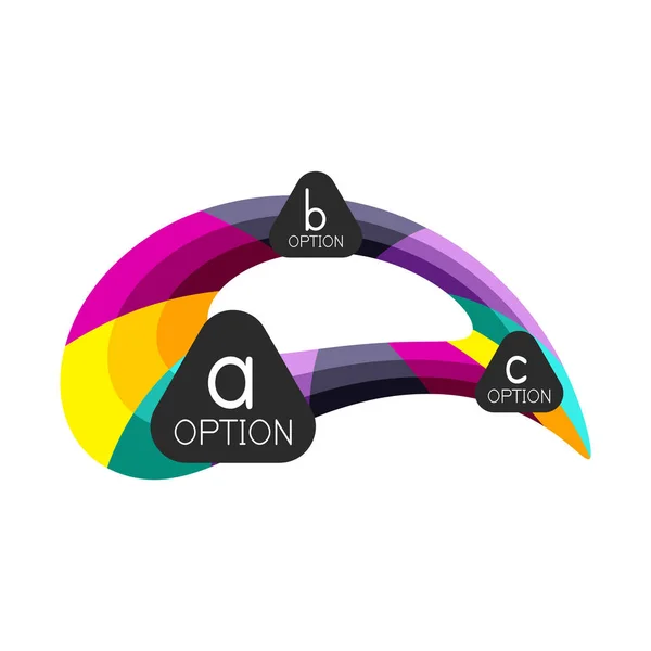 Astratto colorato modello di progettazione infografica opzione geometrica con opzioni abc campione. Sfondo astratto per la presentazione aziendale o banner informativo — Vettoriale Stock