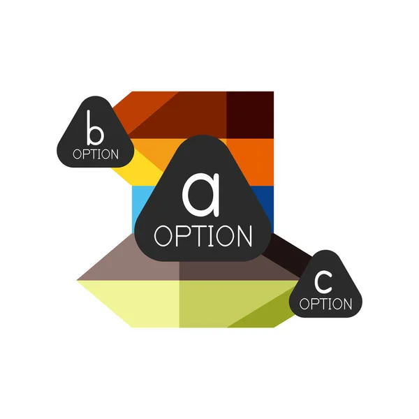 Soyut renkli geometrik seçeneği infographics tasarım şablonu örnek abc seçenekleri ile. Arka plan iş sunu veya bilgi afiş için — Stok Vektör
