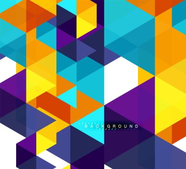 Çok renkli üçgenler arka plan, mozaik kavramı döşer.