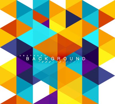 Çok renkli üçgenler arka plan, mozaik kavramı döşer.