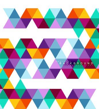 Çok renkli üçgenler arka plan, mozaik kavramı döşer.