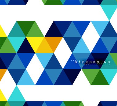 Çok renkli üçgenler arka plan, mozaik kavramı döşer.